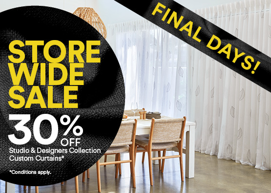 30% off Studio and Designers Collection Custom Curtains*